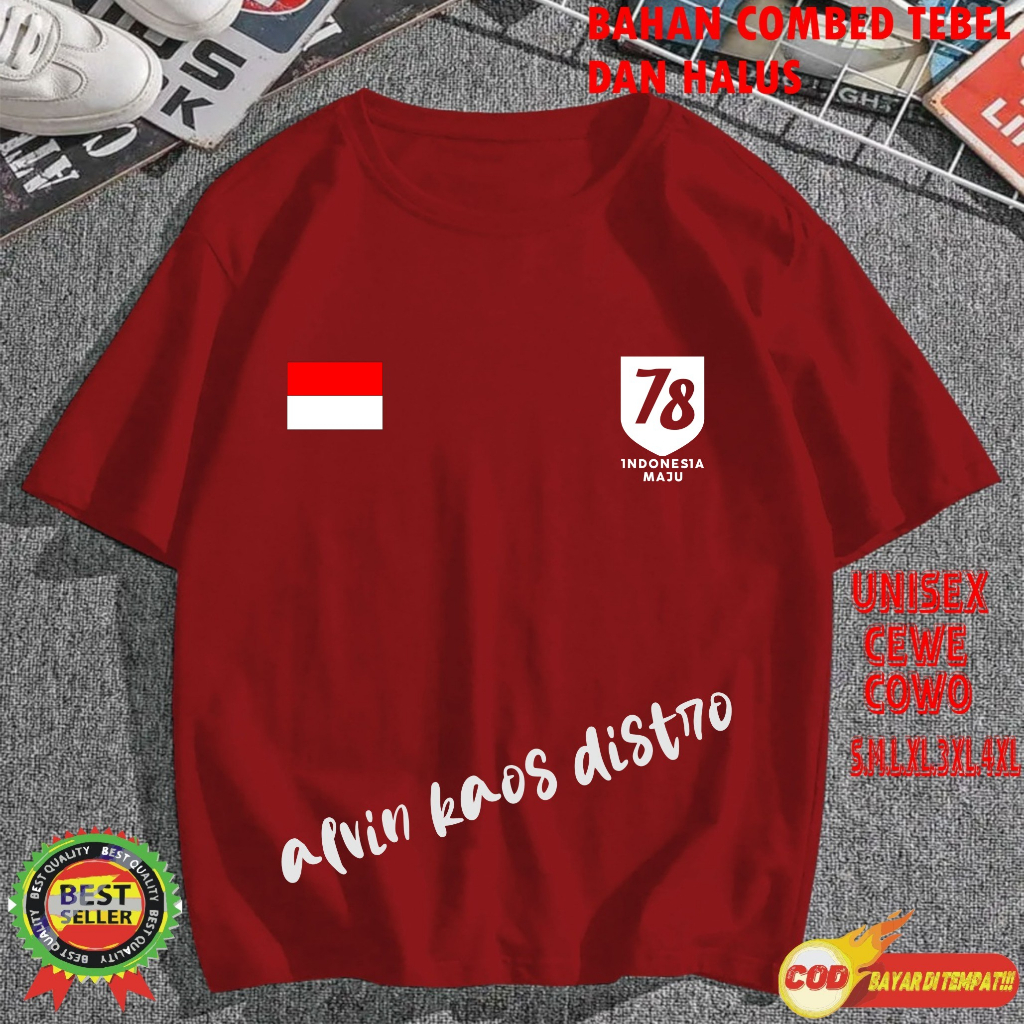 Kaos Logo 78 Bendera  Hut RI 78 17 AGUSTUS 1945 KEMERDEKAAN INDONESIA Kaos Pria Kaos Murah Kaos Wanita Kaos Promo Best Seller