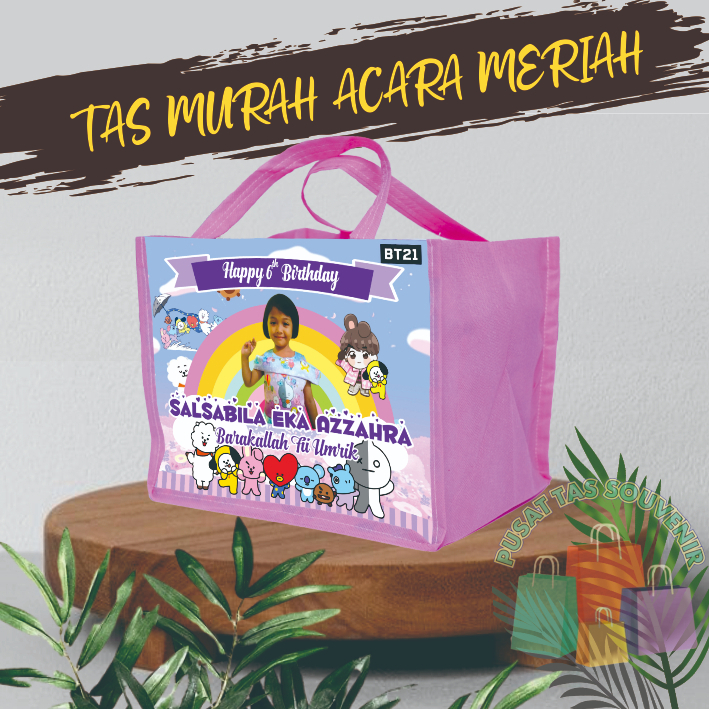 

TERLARIS Tas Ultah Mika Custom / Tas Ulang Tahun Transparan / Goodie Bag Mika / Tas Ultah Mika Murah