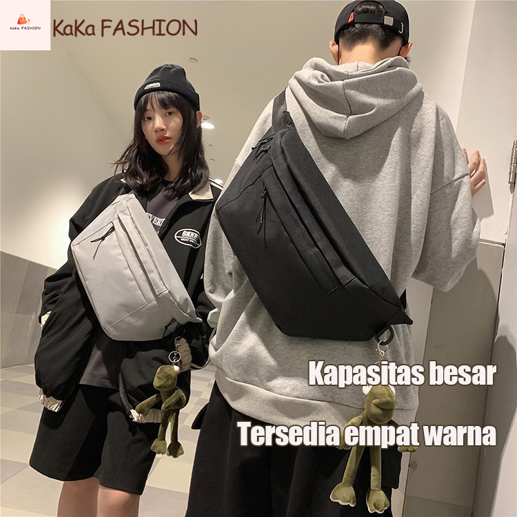 Fashion Korea Ulzzang Tahan air Kanvas pria dan wanita Tas Selempang Tas Dada Tas Kantung Tas Bahu Tas Selempang Hadiah Ulang Tahun