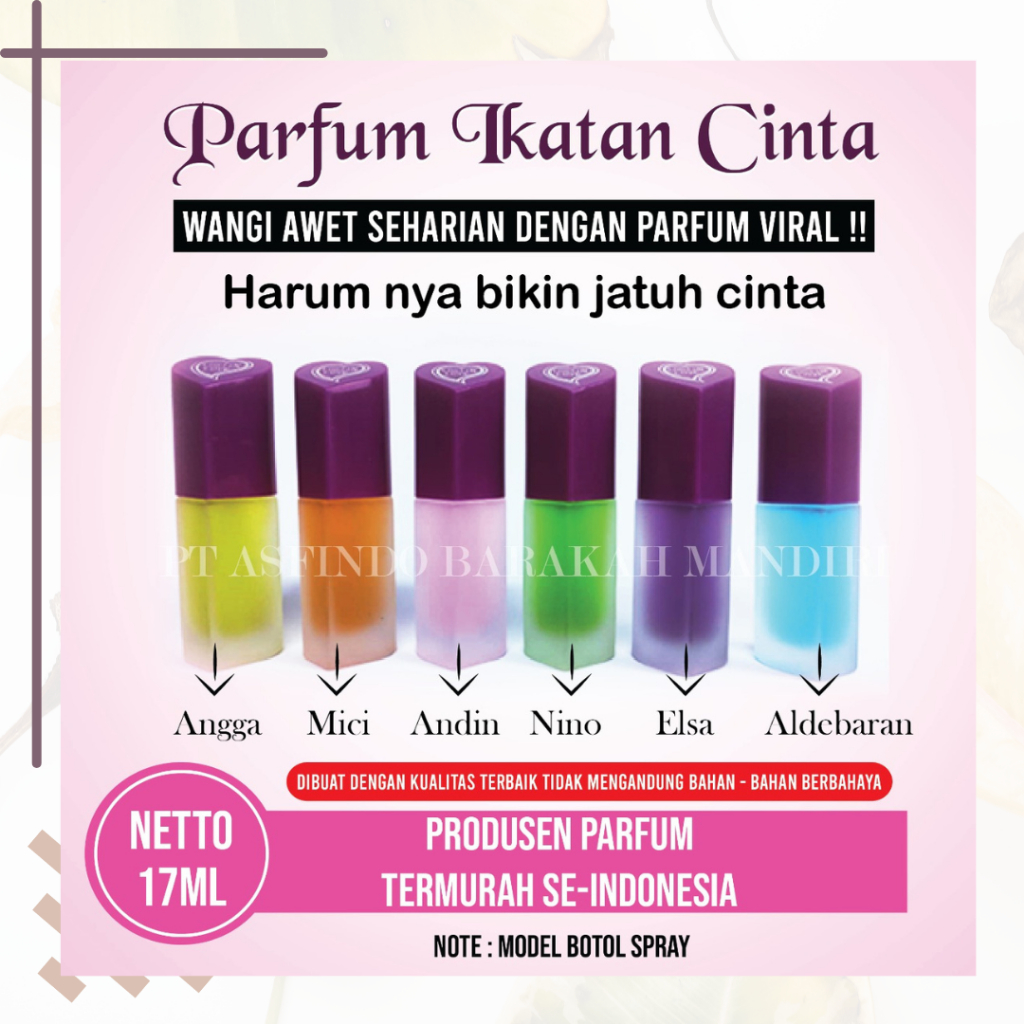 Parfum Kaca Ikatan Cinta 17ML/ Parfum Thailand/ Parfum Thailand 100% ORIGINAL