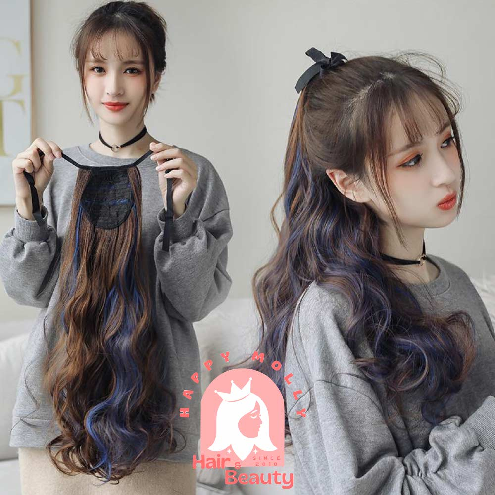 Hair Clip Ponytail Wig - Rambut Kuncir Ekor Kuda Fashion Wanita Korea - Curly - Hair Extension W8214 ( Group )