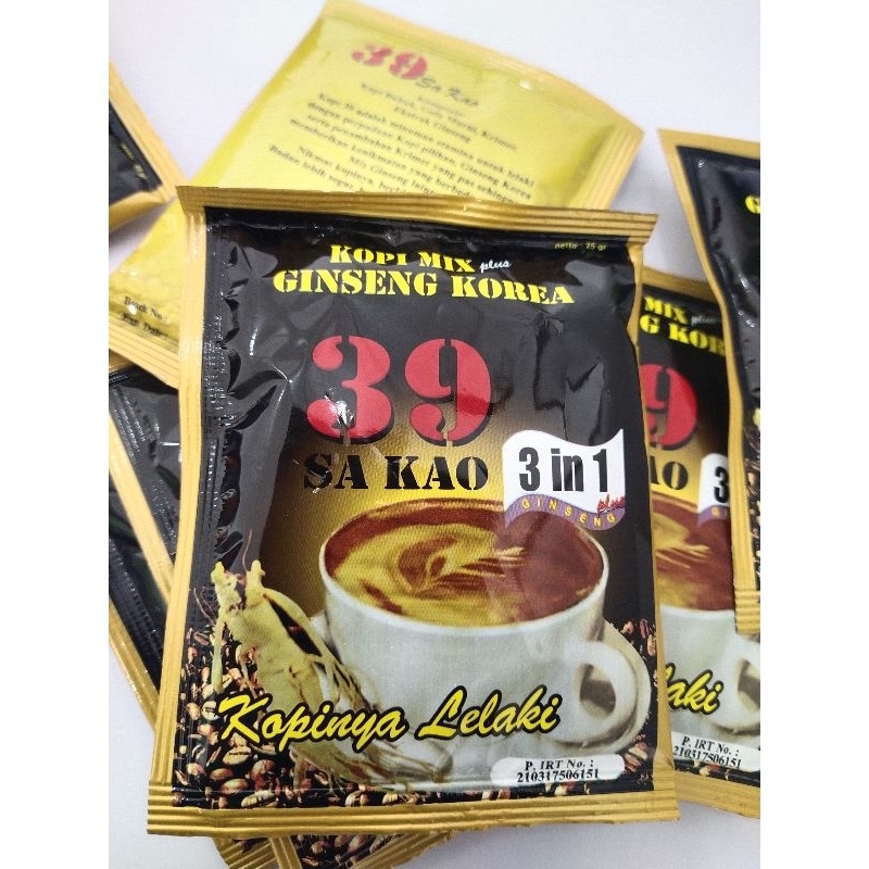 

kopi 39 sakao ginseng Korea stamina pria- vitalitas pria - 3 in 1