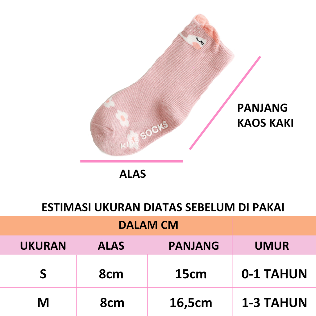 [1KG 37PCS] LBS Kaos Kaki Bayi Korea Motif Karakter Animal Kaos Kaki Anak Panjang Cute Karakter Animal