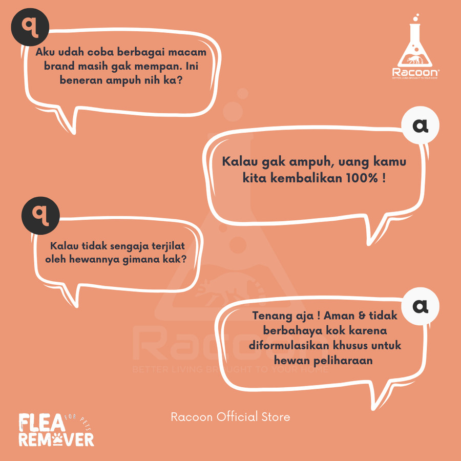 RACOON Flea Remover Obat Anti Kutu Hewan Anjing &amp; Kucing 100% Bahan Alami