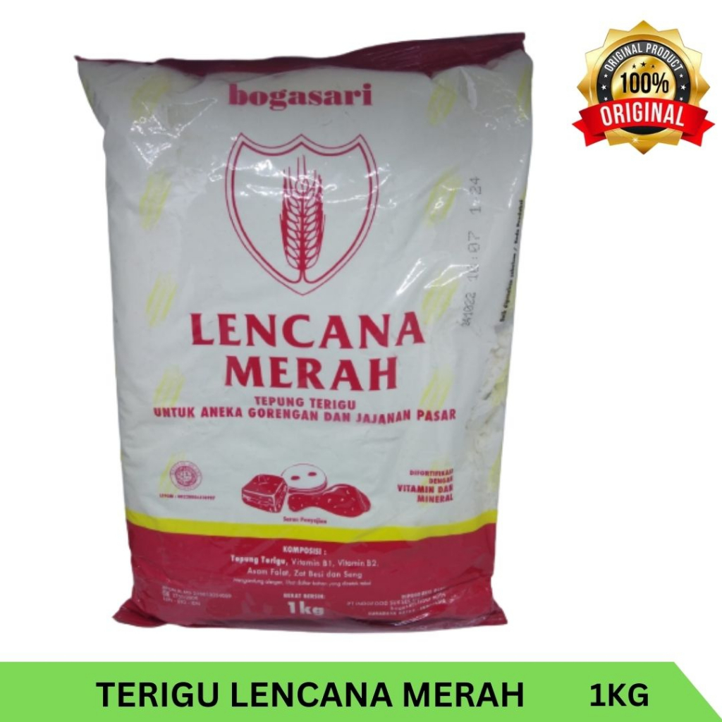 

Terigu Bogasari lencana Merah ekonomi pack 1kg