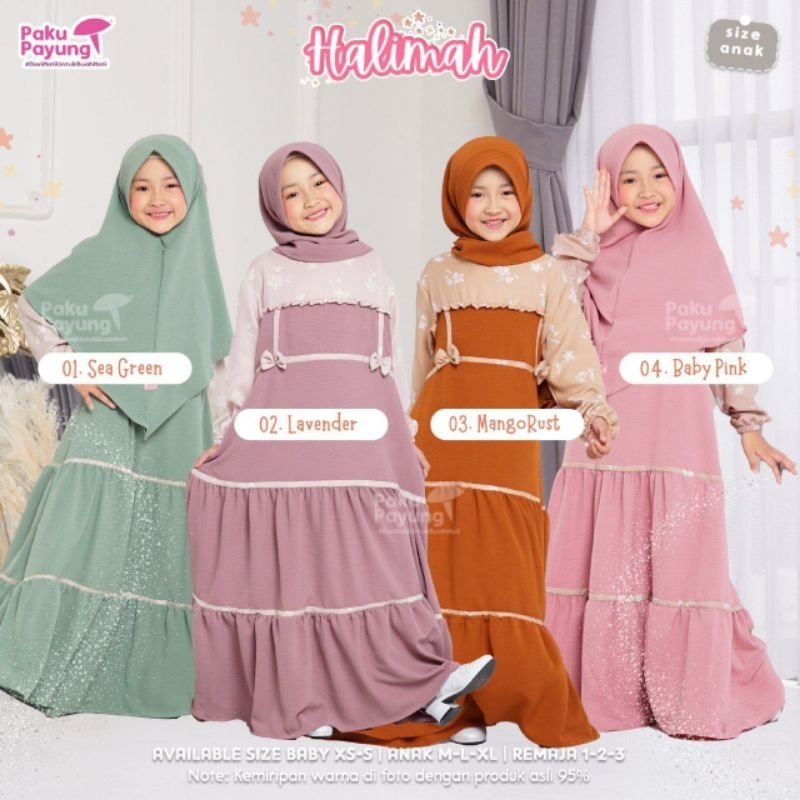OPEN PO  HALIMAH SERIES BY PAKUPAYUNG GAMIS ANAK DAN REMAJA