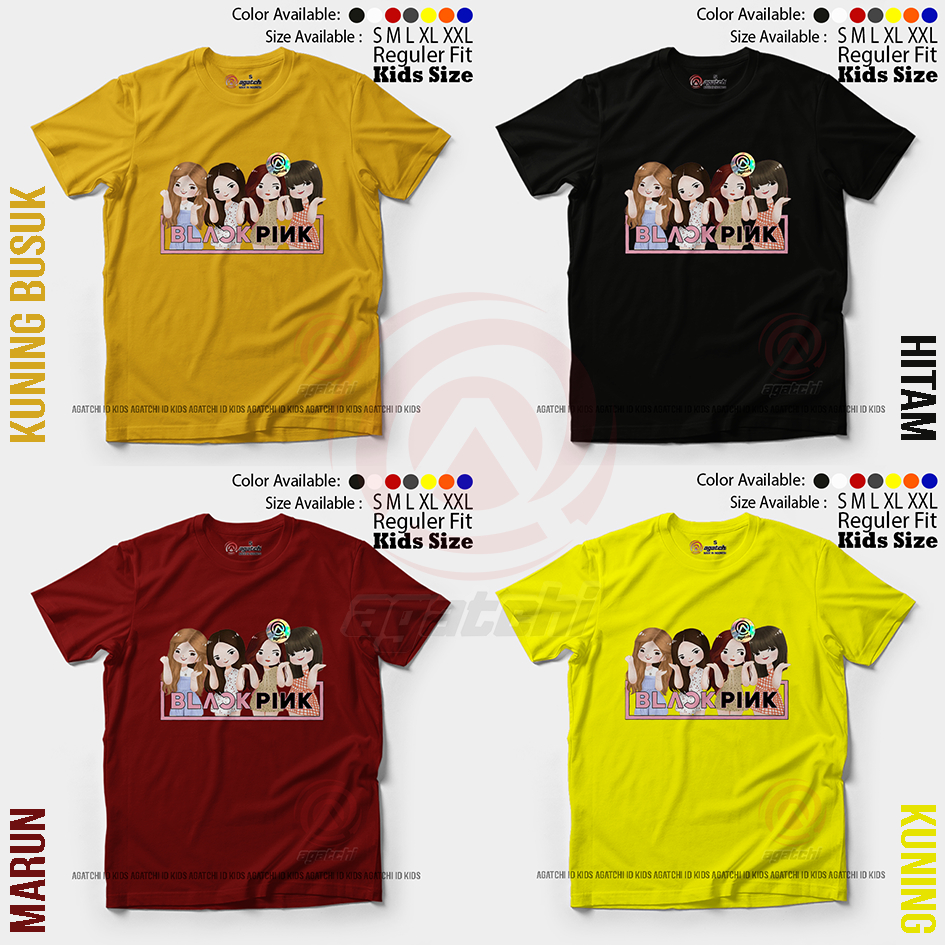 Baju Kaos Atasan Anak Perempuan Agatchi K-pop Lovers Black Pink