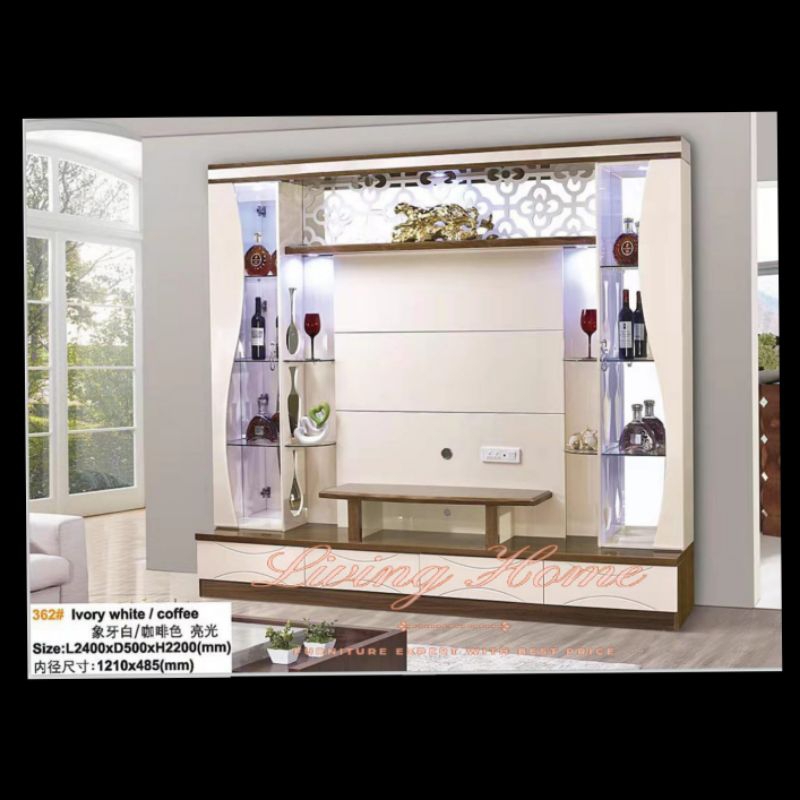 Lemari Hias Mewah Putih Import Lemari TV