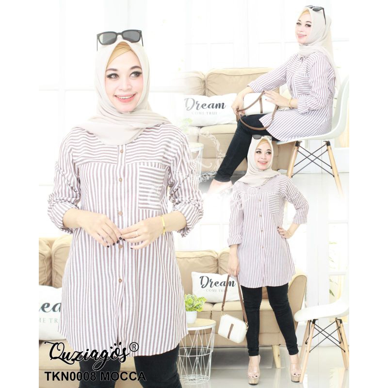 Tunik salur By Quziagos Matt katun Import Premium full kancing