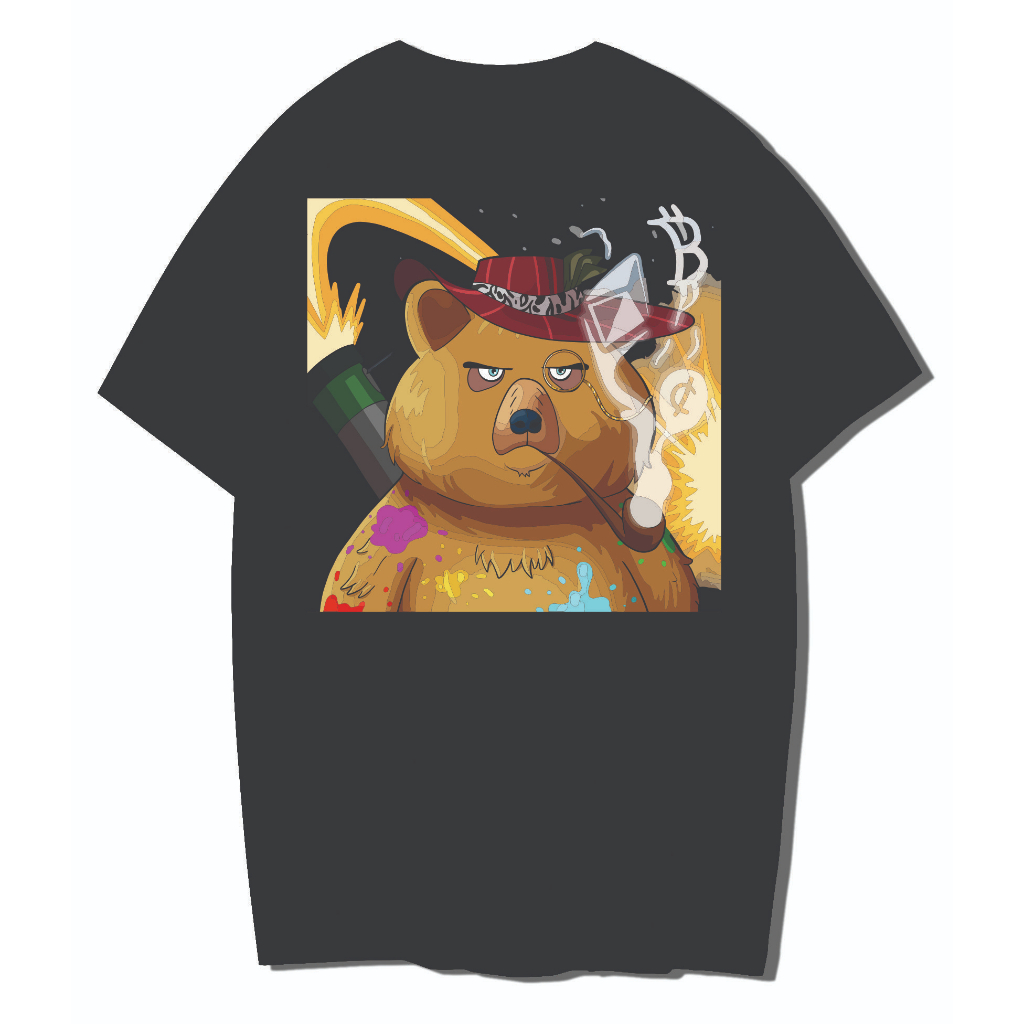 Oblong T-shirt nft BIGBEAR / Kaos Nft BIGBEAR012 Cotton