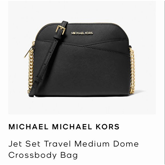 michael kors tas wanita MK 77 jetset dome original black & sig brown