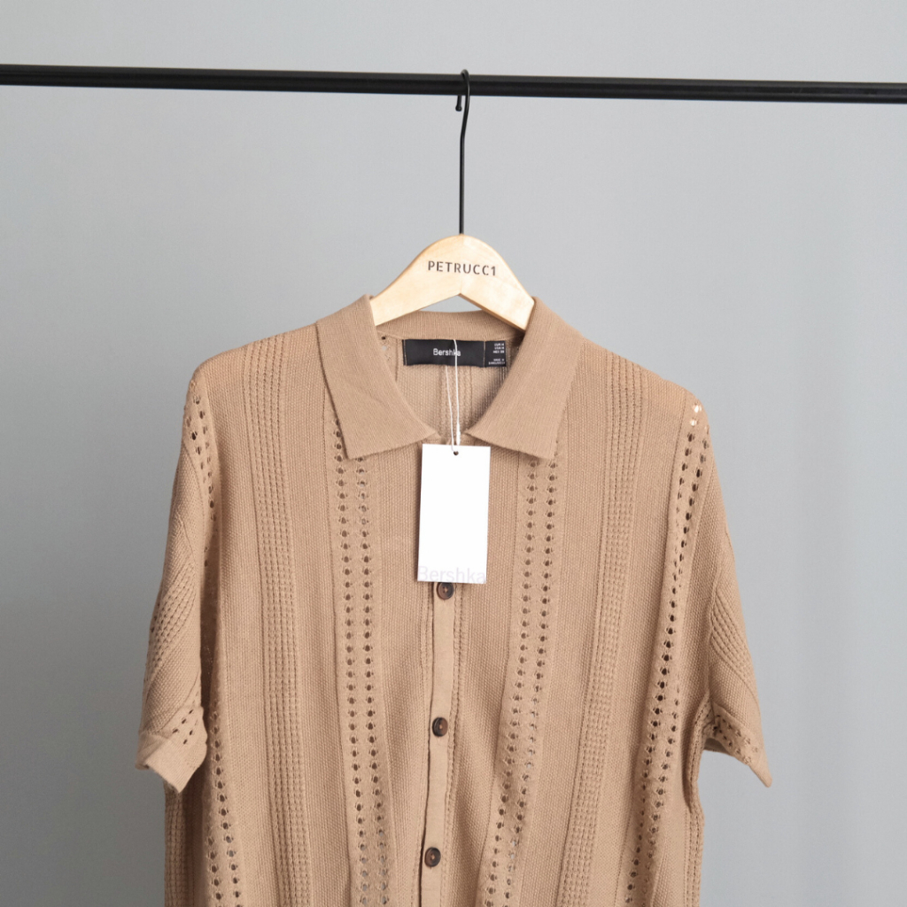 BERSHKA Shirts Kemaja Polo Knit Cowo Pria Man Men ORIGINAL