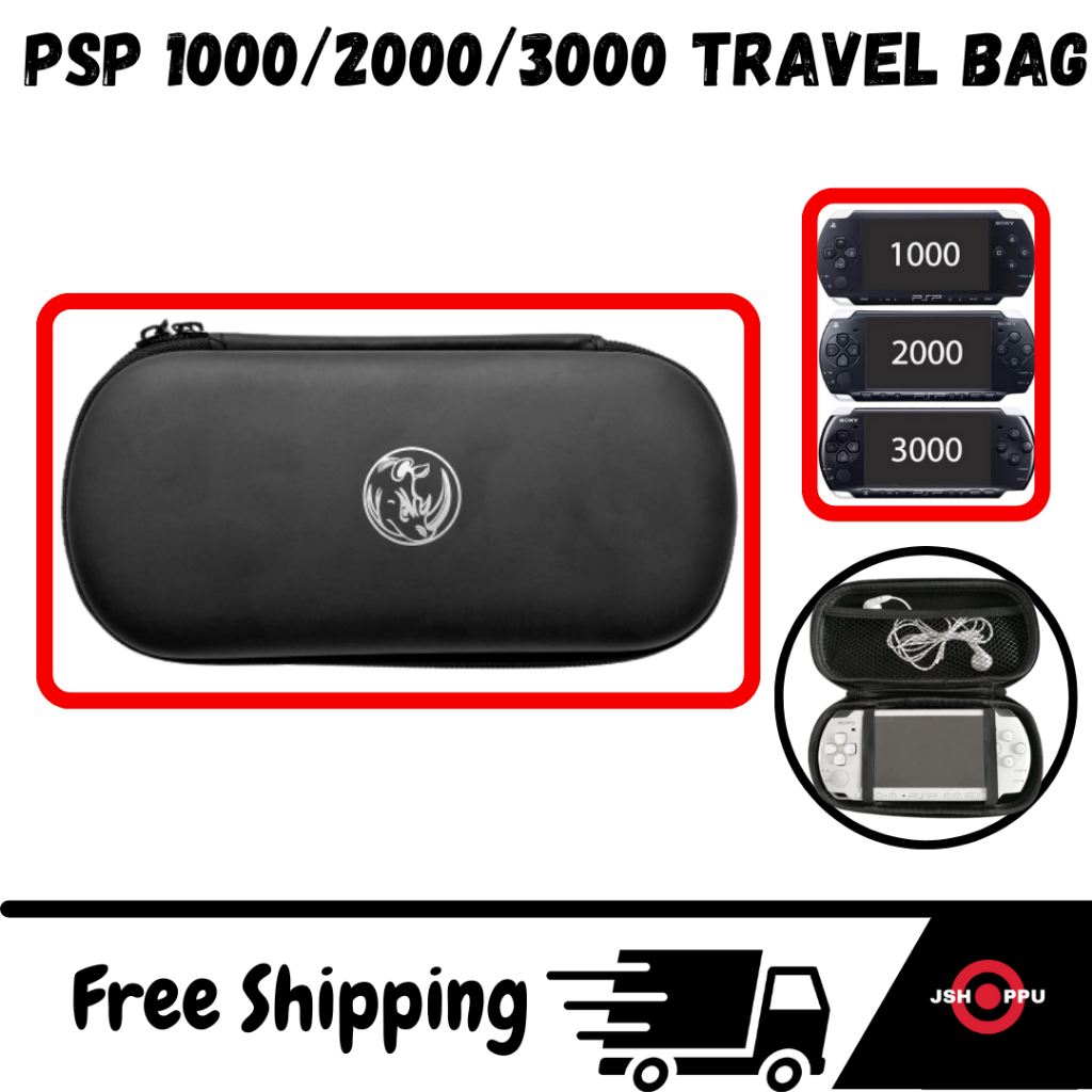 Tas PSP Airfoam Hard Pouch Pocket Dompet Case Travel Bag PSP 1000 2000 3000 Slim Dan Fat