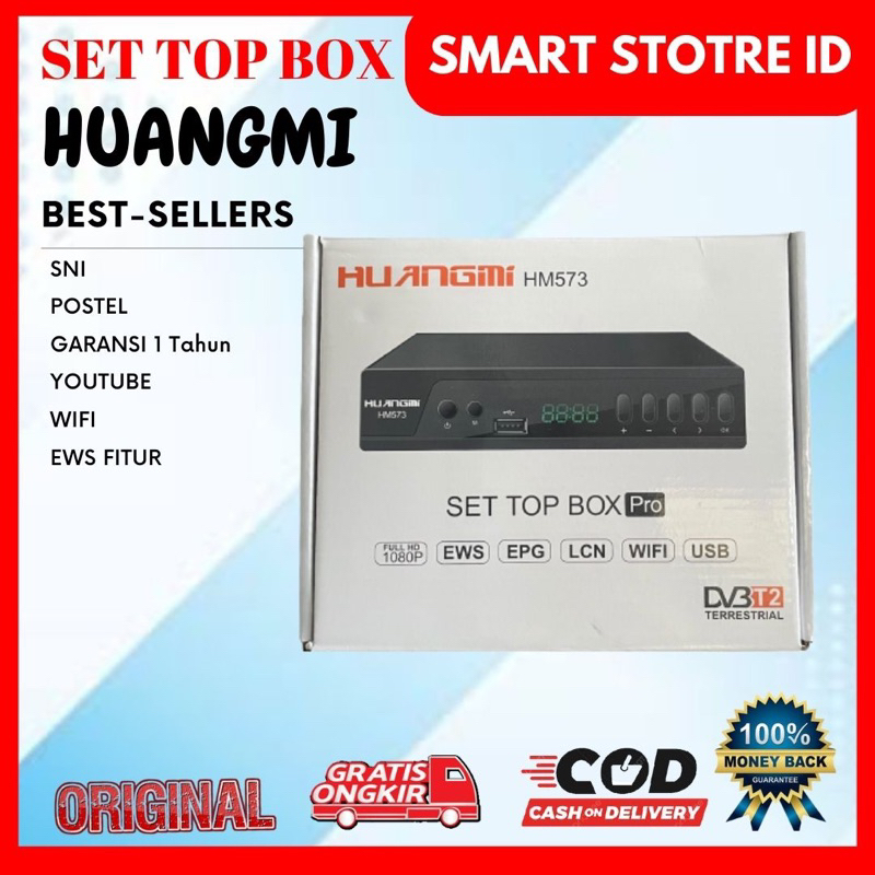 Terlaris No 1 EVERCOSS PRIME FREEBOX HUANGMI SET TOP BOX DVB-T2 PENERIMA SIARAN TELEVISI DIGITAL YOUTUBE WIFI