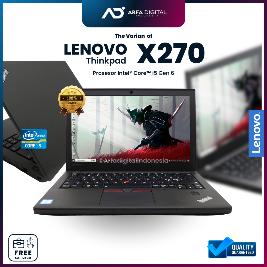 Laptop Lenovo Thinkpad X270 Core I5 Gen 6 RAM 8GB SSD 256GB Bergaransi