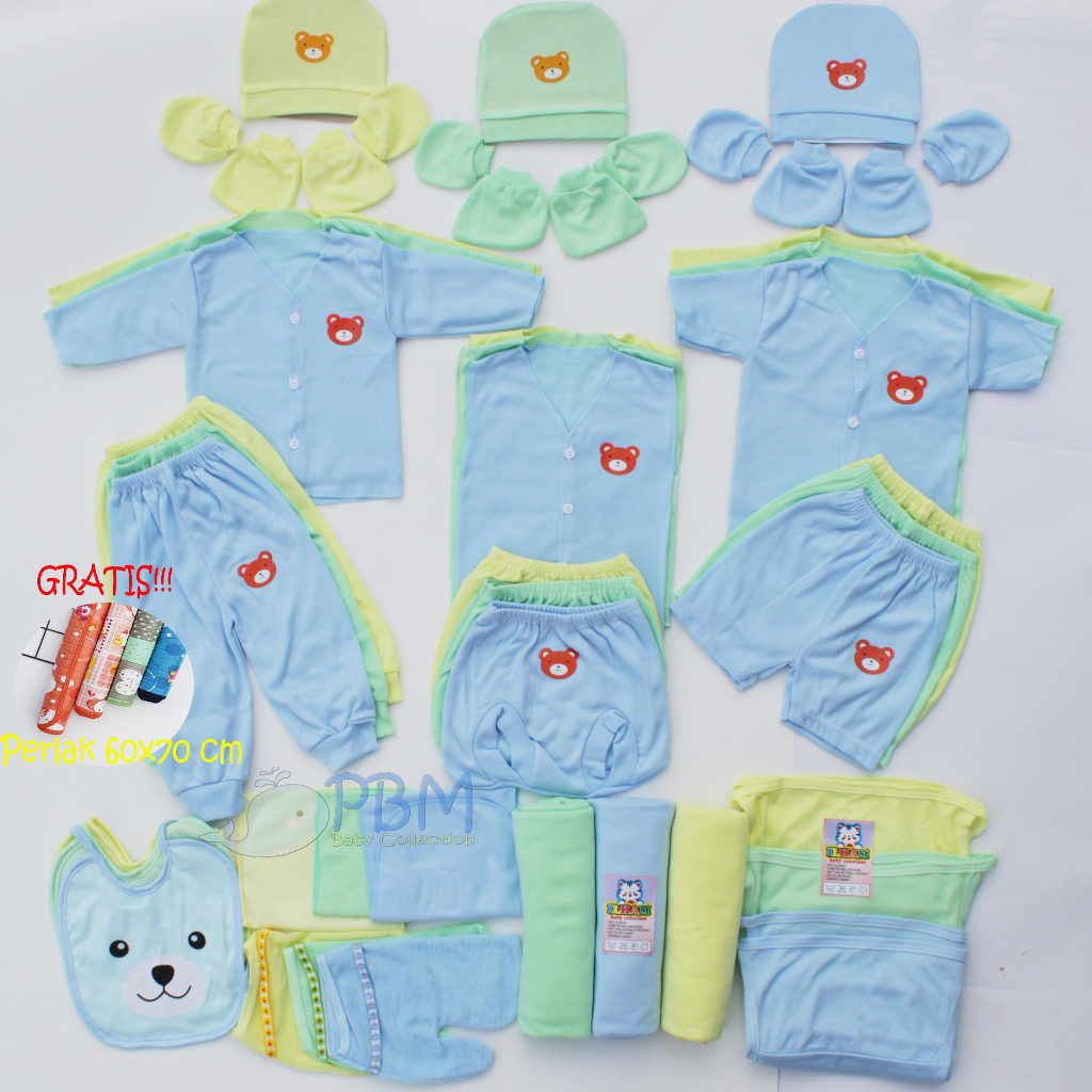 51 Pcs Paket Ekonomis Siap Lahiran Paket Baju Bayi dan Perlengkapan Lahiran Komplit / Paket Newborn 