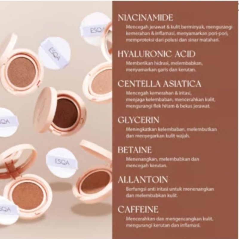 ESQA Cushion NEW Flawless Serum SPF 50 PA+++ shade MILKSHAKE