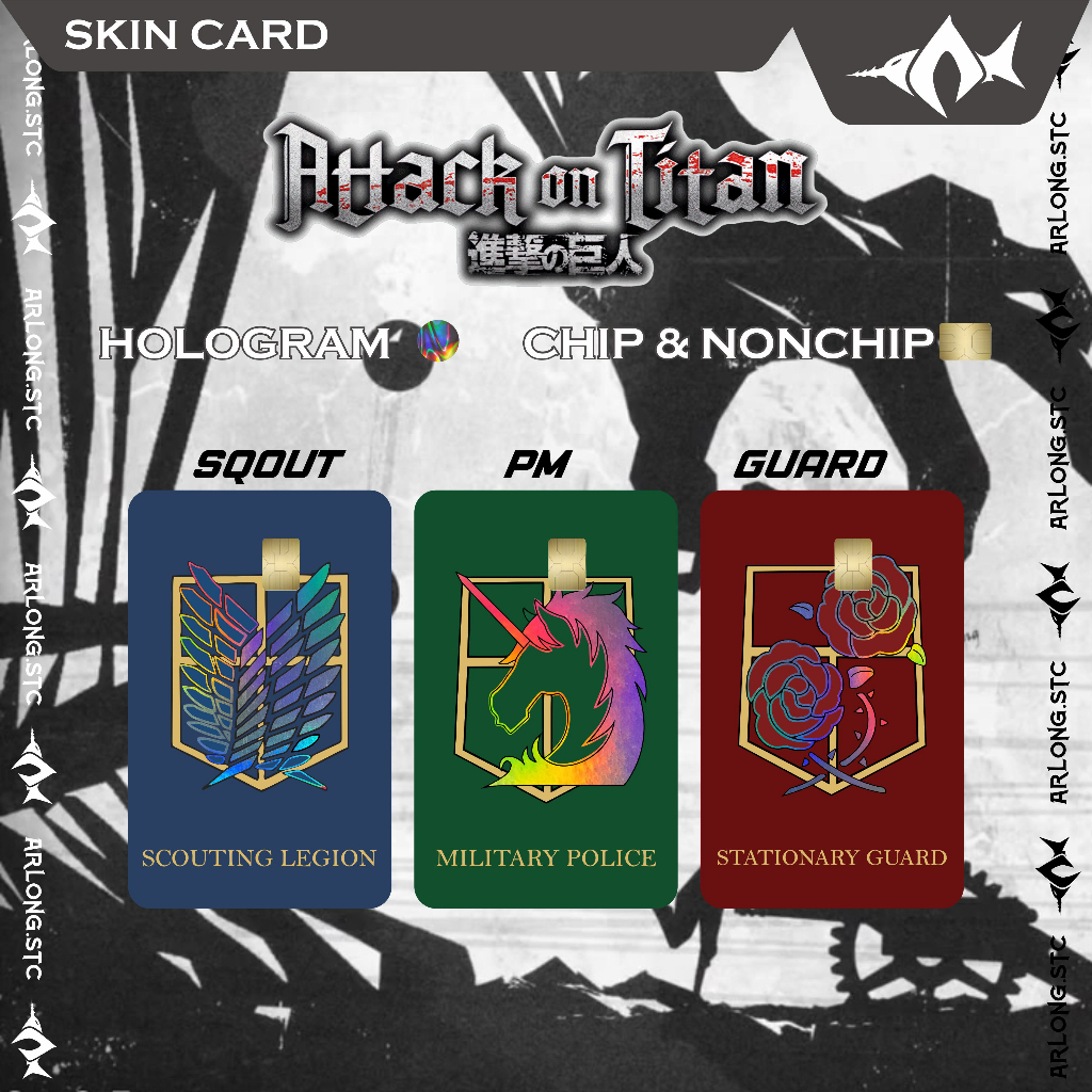 Hologram Skin Card / Skin Kartu / Sticker Kartu ATM Chip &amp; Nonchip Hologram anime Attack on Titan / Shingeki No Kyojin / Eren Yaeger - Anti Air