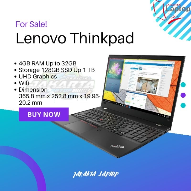 Laptop Lenovo Touchscreen T580 | T590 Core i7 | Ram 32GB | Ssd 512GB | Mulus Murah Bergaransi