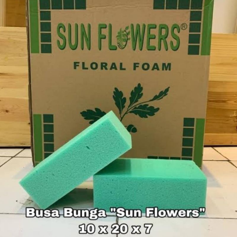 GROSIR 1 LUSIN 12 BUAH PERLENGKAPAN KERAJINAN FLORAL FOAM BUSA BUNGA HIJAU KERING CUCOK MANGGAR SUNF