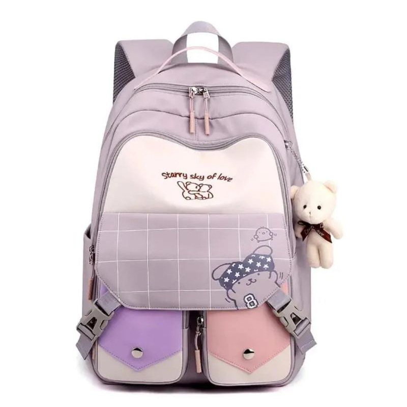 Tas Ransel Sekolah Anak Wanita Terbaru Mode Korea Harajuku Kapasitas Tas Besar Banyak Ruang Tas Ransel Backpack Tas Punggung Tas Sekolah SD SMP SMA Tas Kekinian Tanpa gantungan Ransel Anak Wanita Ransel Anak Tas Ransel