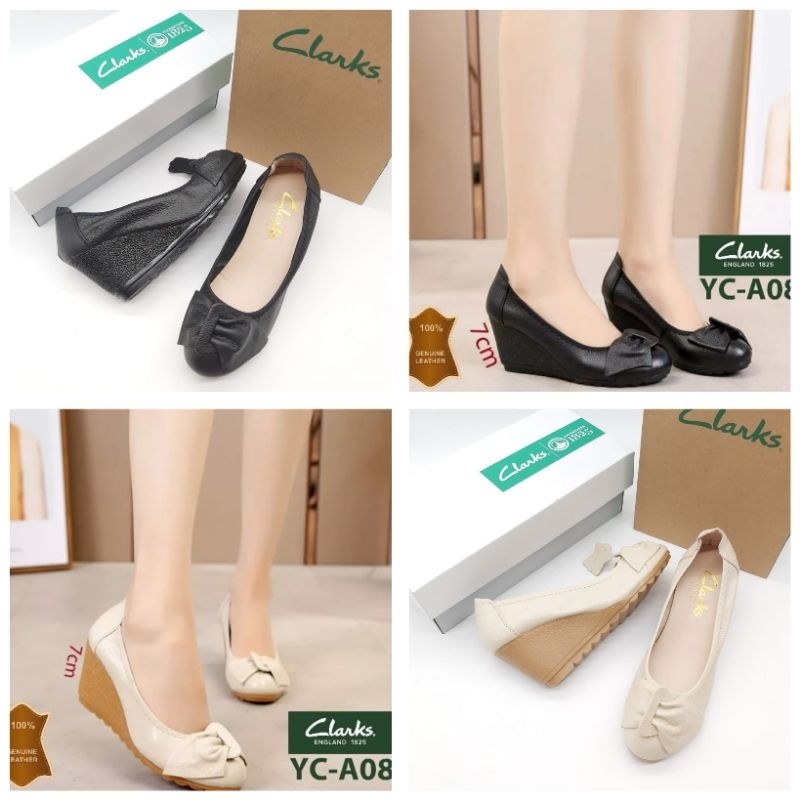 Sepatu Wanita Clarks Wedges A08 / Clarks Wedges A08 / Sepatu wanita Kulit