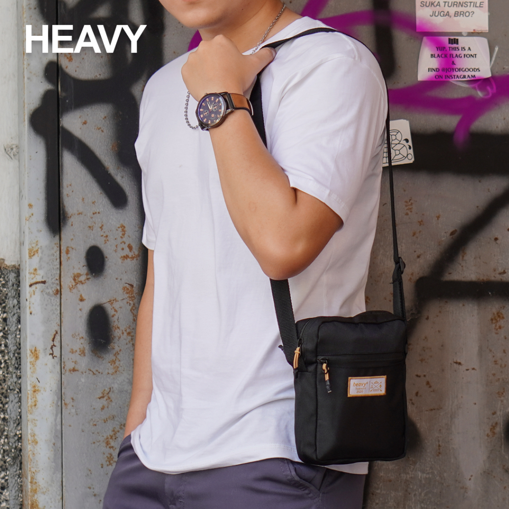 HEAVY CROSS BODY BAG . SLINGBAG MINI DISTRO HEAVY ORIGINAL . HEAVY.BAG