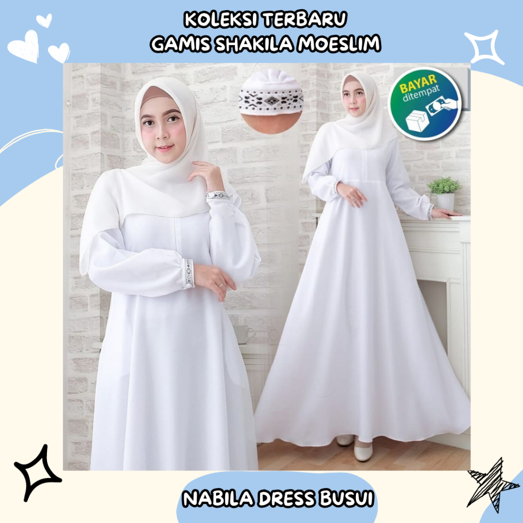 Gamis Putih Polos Gamis Lebaran  Gamis Putih Gamis Umroh Gamis Manasik Haji Gamis Putih Wanita Kekinian Gamis Terbaru  gamis putih jumbo Gamis Remaja Brukat Gamis Jumbo Kondangan