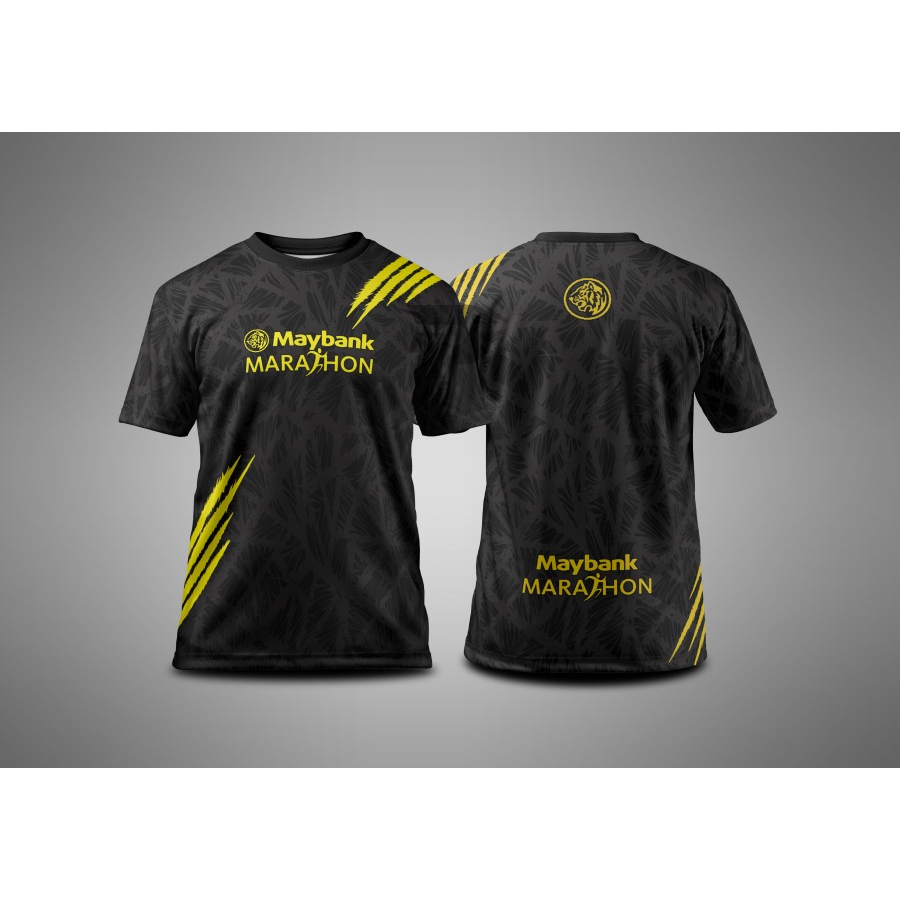 PRATAMA Jersey Maybank Marathon Black Jersey Runners Unisex Jersey Lari Custom