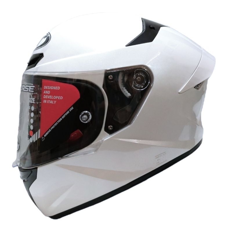 HELM KYT TT COURSE ORIGINAL WARNA PUTIH METALIC