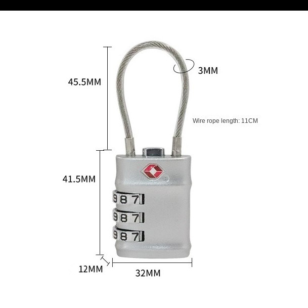 Gembok Koper Angka 3 Digit Suitcase Password TSA Lock - TSA201