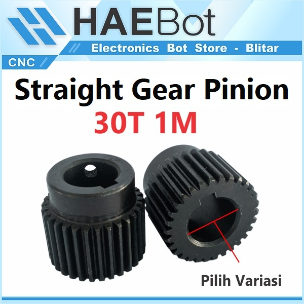 [HAEBOT] Straight Rack Gear Pinion Rackgear 30T 1M Bore 14mm 16mm CNC Lurus Router Plasma Laser Mesin Spur Industri Module 1 Transmisi X Y Axis