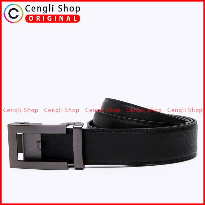 IKAT PINGGANG PRIA EVERBEST ORIGINAL TALI KULIT ASLI BRANDED HITAM EM01