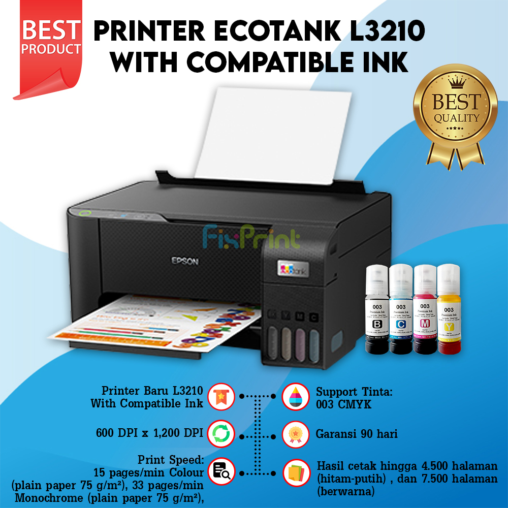 Printer Epson Ink Tank EcoTank L3210 All-in-one Pengganti Epson L360 Pengganti Epson L3110