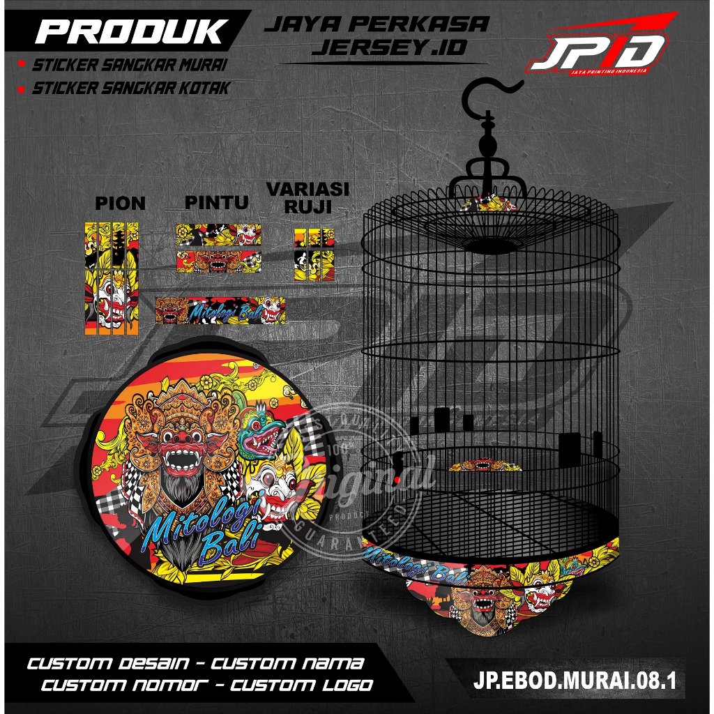 Stiker Dekal Sangkar Murai Batu - Decal Sangkar Murai Batu JP 008