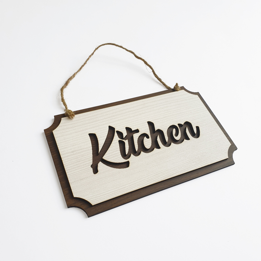 Gantungan Sign Kotak - KITCHEN - Dekorasi Hiasan Dinding / Pintu 20 x 12cm