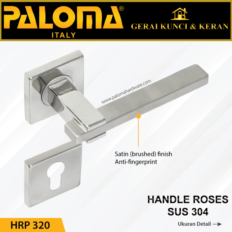 Handle Pintu Roses PALOMA HRP 320 LHT MARCANO SQ SS GAGANG PINTU RUMAH