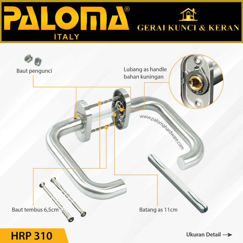 Handle Pintu Roses PALOMA HRP 310 LHT PABLO OV SS GAGANG PINTU RUMAH