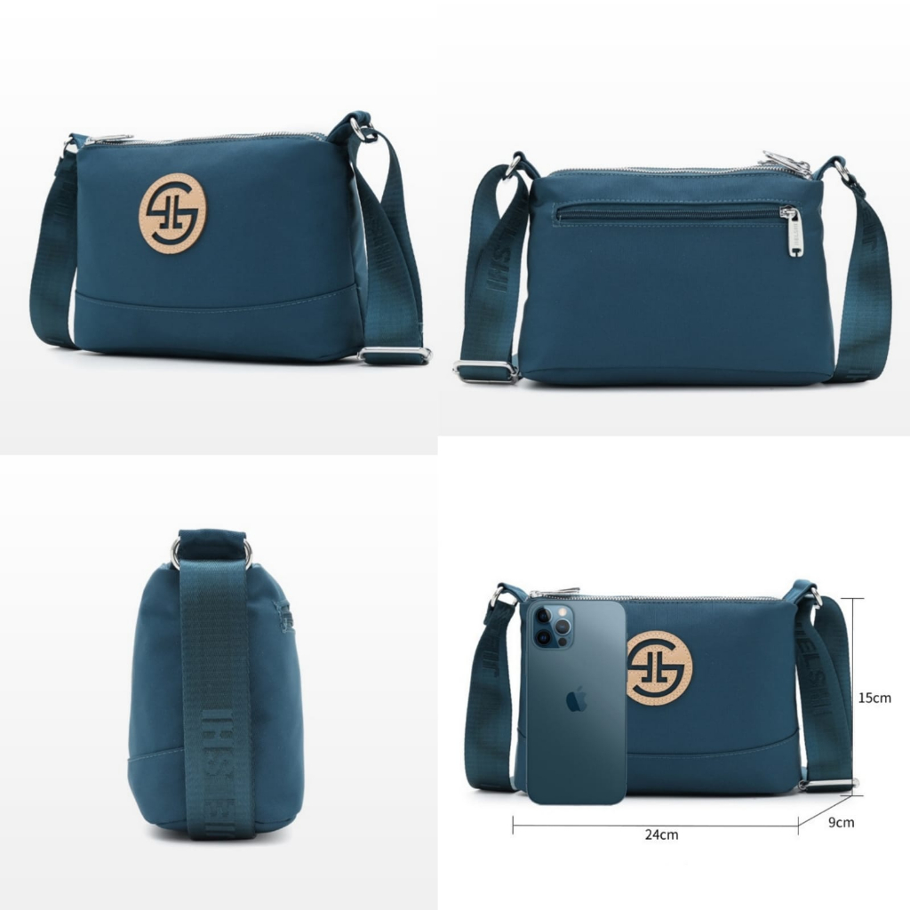 TAS SELEMPANG WANITA IMPORT CANVAS BIRU CRASA TA802B2 FASHION CASUAL PREMIUM SHOULDER BAG BAHU SLINGBAG CEWEK KOREA MURAH SIMPLE REMAJA KEKINIAN BATAM BRANDED