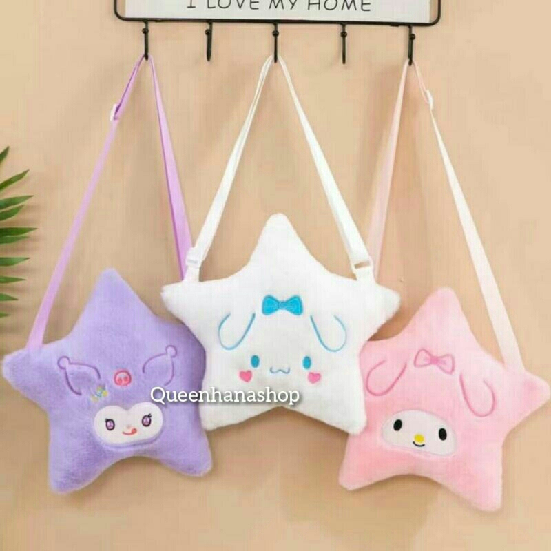 New Tas Selempang Boneka Bentuk Bintang Cute Karakter