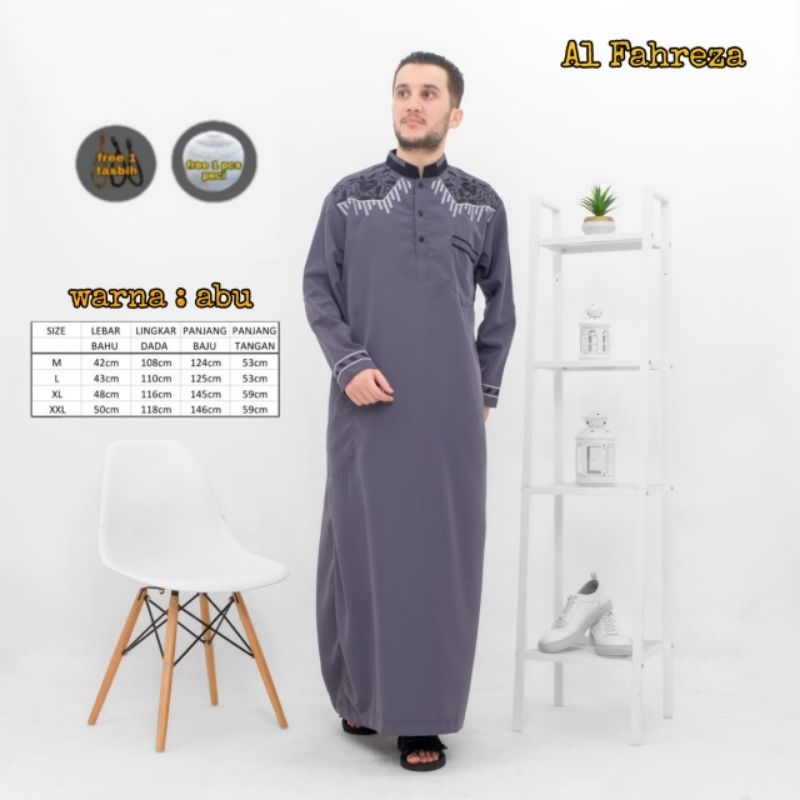jubah gamis pria bordri dewasa-gamis arab bordir-jubah gamis bordir