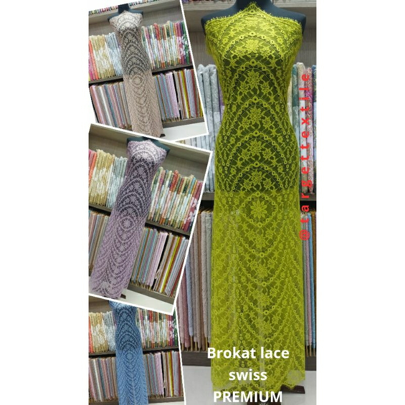 Brokat Semi Lace Panel Swiss D#tgm156-22A