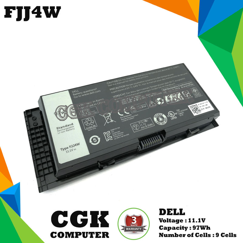 Baterai Laptop Dell Precision M6600 M6700 M6800 M4600 M4800 FJJ4W