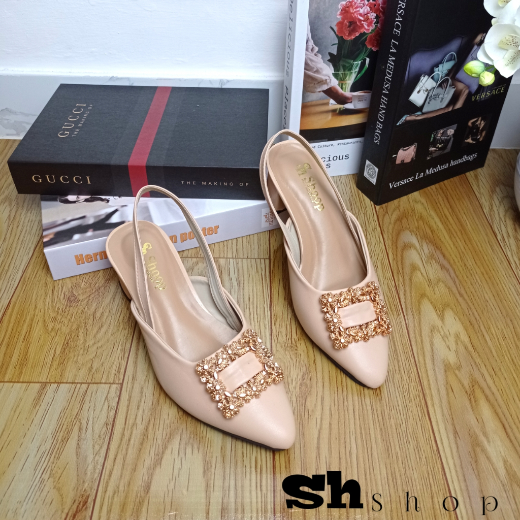 Sepatu heels wanita mules 5cm Rj01