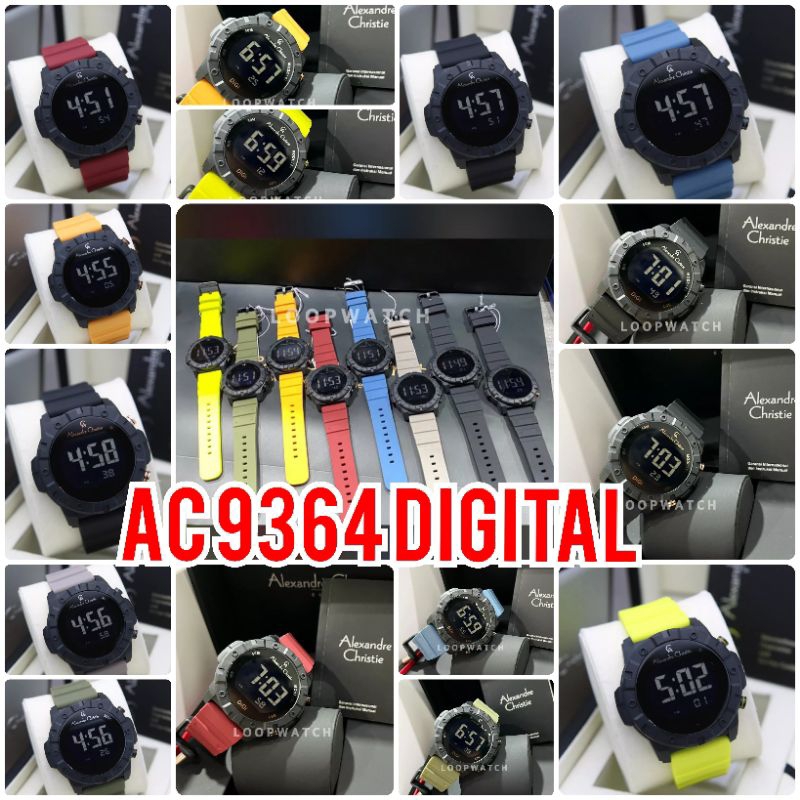 JAM TANGAN DIGITAL AC9364 / ALEXANDRE CHRISTIE DIGI AC 9364 RUBBER ORIGINAL