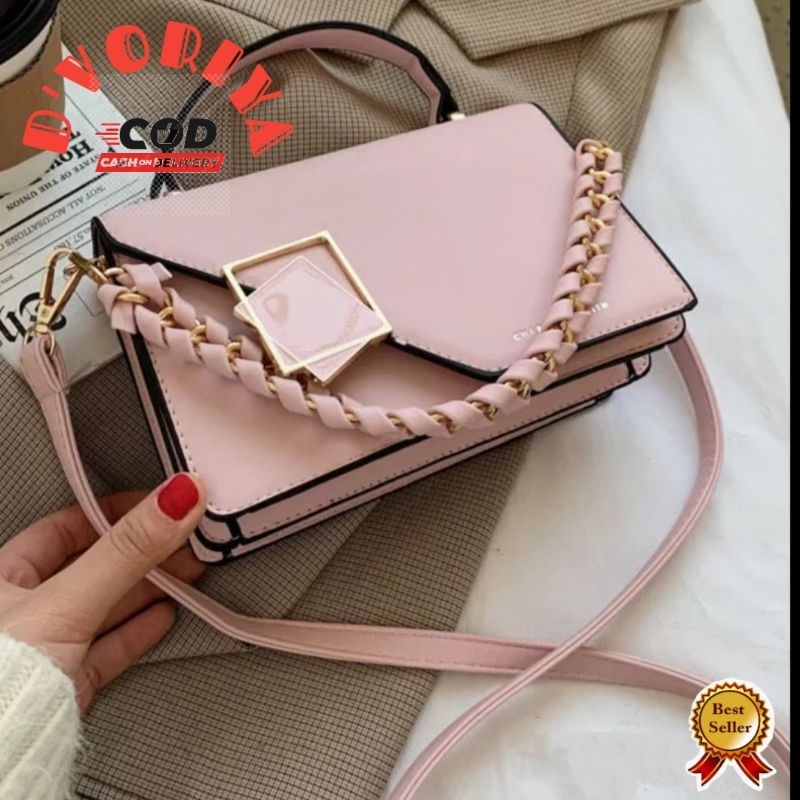 tas wanita cewe kulit slim bag  slempang selempang bayar di tempat import premium handle bag murah