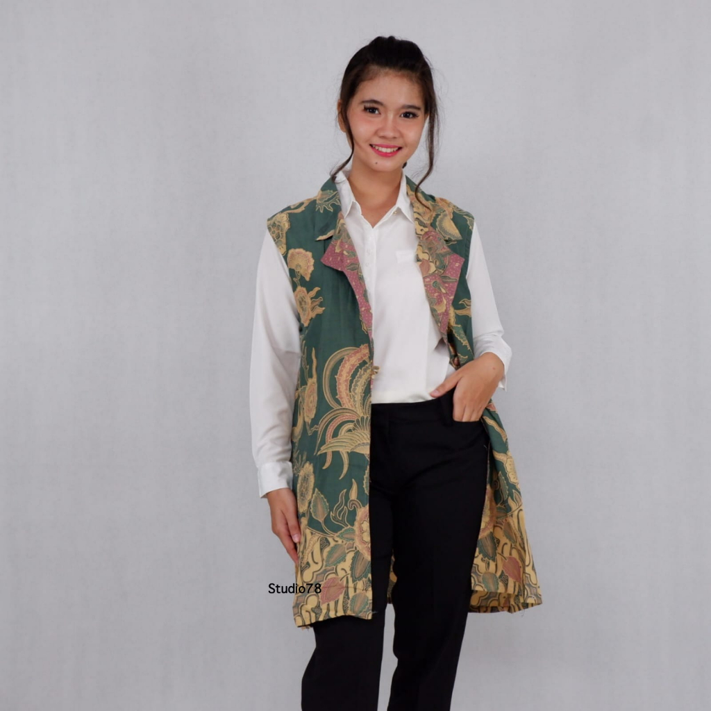 OUTER SASMITA VEST BATIK  ASLI SOLO | WOMEN OUTERWEAR