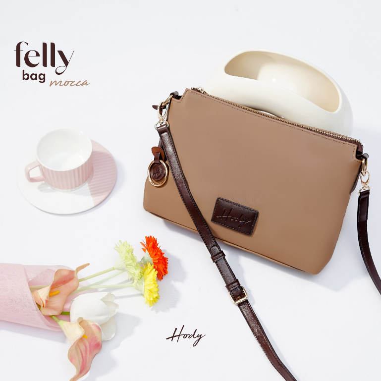 Tas Wanita Selempang Kekinian HODY Felly Bag Sling Bag Premium Waterproof MOCCA Moka