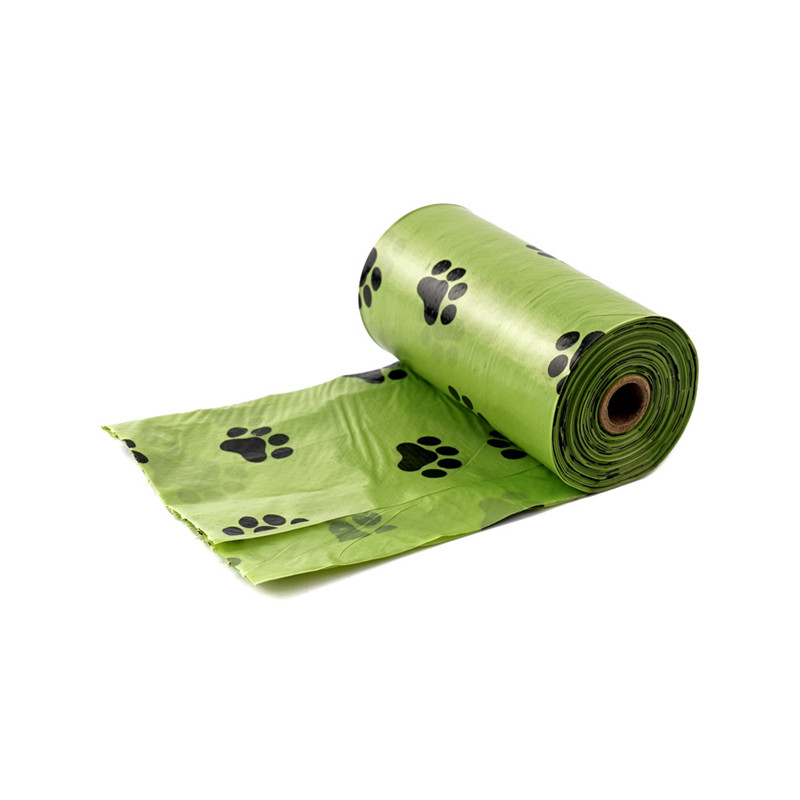Kantong Plastik Kotoran Anjing Biodegradable Motif Paw 16 Roll - LT15P - Green