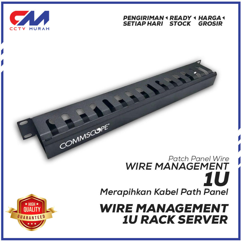 Wire Management Patch Panel 1U/Panel Managemen Kabel Rack Server Wire Management 1U